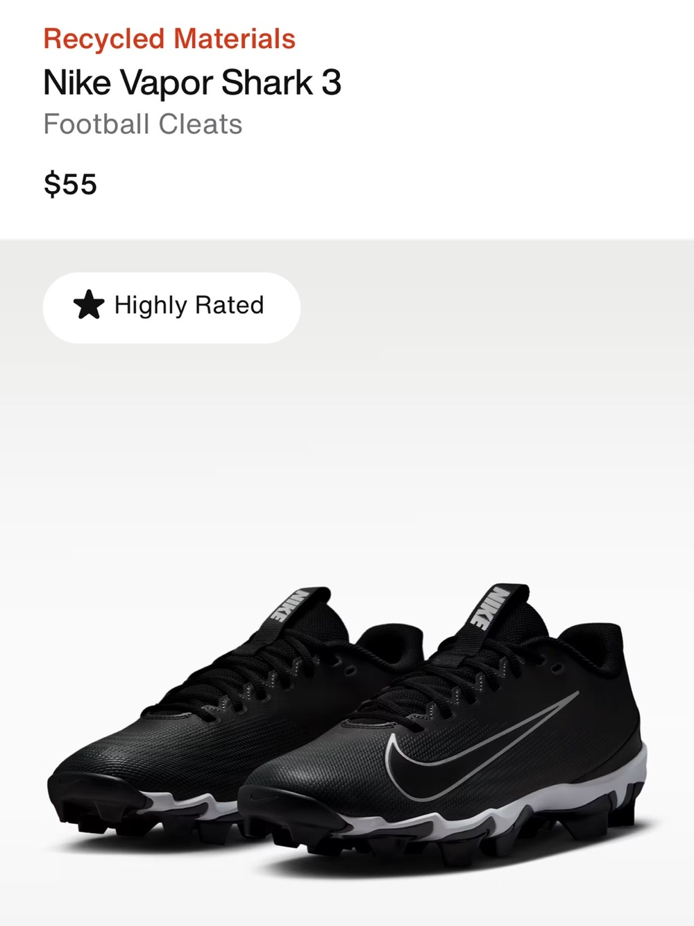 Nike Men's Vapor Shark 3 Cleats - Men’s 9.5